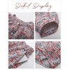 image:imageFlygo Womens Floral Pajamas Sets 2 Piece Lounge Set Button Down Tops and Soft Shorts Sleepwear with PocketsRed