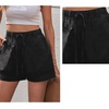 image:imageFlygo Womens Comfy Cotton Drawstring Casual Elastic Waist Shorts with PocketsBlack