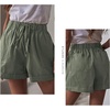 image:imageFlygo Womens Comfy Cotton Drawstring Casual Elastic Waist Shorts with PocketsGreen