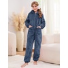 image:imageFlygo Girls Fleece Jumpsuits Fuzzy Hooded Onesie Rompers Kids Zip One Piece Romper Costume Warm Winter Clothes 514 YearsNavy