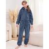 image:imageFlygo Girls Fleece Jumpsuits Fuzzy Hooded Onesie Rompers Kids Zip One Piece Romper Costume Warm Winter Clothes 514 YearsNavy