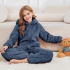 image:imageFlygo Girls Fleece Jumpsuits Fuzzy Hooded Onesie Rompers Kids Zip One Piece Romper Costume Warm Winter Clothes 514 YearsNavy