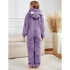 image:imageFlygo Girls Fleece Jumpsuits Fuzzy Hooded Onesie Rompers Kids Zip One Piece Romper Costume Warm Winter Clothes 514 YearsPurple