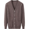 image:imageFlygo Mens V Neck 100 Cashmere Cardigan SweaterKhaki