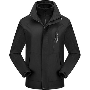 image:imageFlygo Mens Winter Warm 3 in 1 Hooded Windproof Waterproof Fleece Lined Moutain Ski JacketBlack
