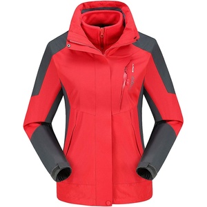 image:imageFlygo Mens Winter Warm 3 in 1 Hooded Windproof Waterproof Fleece Lined Moutain Ski JacketRed