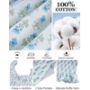 image:imageFlygo Cotton Pajamas for Women Set Floral Pajama Sets Ruffle Cami Top and Shorts Cute Summer Outfits Y2K SleepwearLight Blue
