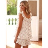 image:imageFlygo Cotton Pajamas for Women Set Floral Pajama Sets Ruffle Cami Top and Shorts Cute Summer Outfits Y2K SleepwearOrange