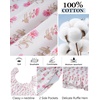 image:imageFlygo Cotton Pajamas for Women Set Floral Pajama Sets Ruffle Cami Top and Shorts Cute Summer Outfits Y2K SleepwearPink