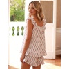 image:imageFlygo Cotton Pajamas for Women Set Floral Pajama Sets Ruffle Cami Top and Shorts Cute Summer Outfits Y2K SleepwearPink