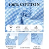image:imageFlygo Nightgowns for Women Cotton Ruffle Sleepwear House Dresses Gingham Sleeveless Night Gown Sleep Dress with PocketsBlue