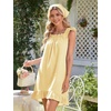 image:imageFlygo Nightgowns for Women Cotton Ruffle Sleepwear House Dresses Gingham Sleeveless Night Gown Sleep Dress with PocketsYellow