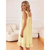 image:imageFlygo Nightgowns for Women Cotton Ruffle Sleepwear House Dresses Gingham Sleeveless Night Gown Sleep Dress with PocketsYellow