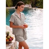 image:imageFlygo Womens Striped Pajama Set Cotton 2 Piece Lounge Pajamas Sets Short Sleeve Ruffle Shirt Shorts Y2K Pj SleepwearCoffee