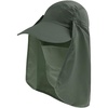 image:imageFlygo Mens Womens Outdoor 360 Sun Protection Fishing Cap  Removable Neck amp Face Flap Cover Caps One Size Army Green