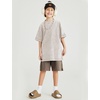 image:imageFlygo 3 Pack Boys Girls TShirts Cotton Acid Washed Oversized Tee Shirts Kids Loose Short Sleeve Summer Basic T Shirt TopsBeige