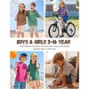 image:imageFlygo 3 Pack Boys Girls TShirts Cotton Acid Washed Oversized Tee Shirts Kids Loose Short Sleeve Summer Basic T Shirt TopsBeige