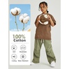 image:imageFlygo 3 Pack Boys Girls TShirts Cotton Acid Washed Oversized Tee Shirts Kids Loose Short Sleeve Summer Basic T Shirt TopsCoffee