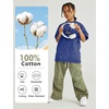 image:imageFlygo 3 Pack Boys Girls TShirts Cotton Acid Washed Oversized Tee Shirts Kids Loose Short Sleeve Summer Basic T Shirt TopsDark Blue