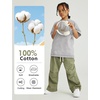 image:imageFlygo 3 Pack Boys Girls TShirts Cotton Acid Washed Oversized Tee Shirts Kids Loose Short Sleeve Summer Basic T Shirt TopsLight Grey