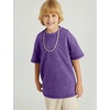 image:imageFlygo 3 Pack Boys Girls TShirts Cotton Acid Washed Oversized Tee Shirts Kids Loose Short Sleeve Summer Basic T Shirt TopsPurple
