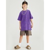 image:imageFlygo 3 Pack Boys Girls TShirts Cotton Acid Washed Oversized Tee Shirts Kids Loose Short Sleeve Summer Basic T Shirt TopsPurple