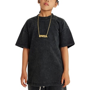 image:imageFlygo 3 Pack Boys Girls TShirts Cotton Acid Washed Oversized Tee Shirts Kids Loose Short Sleeve Summer Basic T Shirt TopsBlack