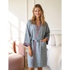 image:imageFlygo Cotton Robes for Women Gauze Kimono Robe Bathrobe Floral Jacquard Japanese Yukata Sleepwear Nightgowns LoungewearBlue