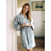 image:imageFlygo Cotton Robes for Women Gauze Kimono Robe Bathrobe Floral Jacquard Japanese Yukata Sleepwear Nightgowns LoungewearGrey