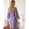 image:imageFlygo Cotton Robes for Women Gauze Kimono Robe Bathrobe Floral Jacquard Japanese Yukata Sleepwear Nightgowns LoungewearPurple