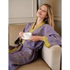 image:imageFlygo Cotton Robes for Women Gauze Kimono Robe Bathrobe Floral Jacquard Japanese Yukata Sleepwear Nightgowns LoungewearPurple