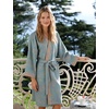 image:imageFlygo Cotton Robes for Women Gauze Kimono Robe Bathrobe Floral Jacquard Japanese Yukata Sleepwear Nightgowns LoungewearTurquoise