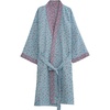 image:imageFlygo Cotton Robes for Women Gauze Kimono Robe Bathrobe Floral Jacquard Japanese Yukata Sleepwear Nightgowns LoungewearBlue