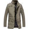 image:imageFlygo Mens Casual Jackets Stand Collar Lightweight Windproof Waterproof Parka Jacket OuterwearKhaki