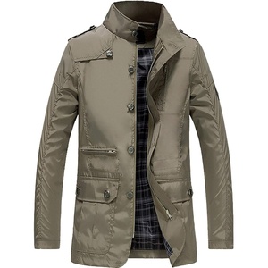image:imageFlygo Mens Casual Jackets Stand Collar Lightweight Windproof Waterproof Parka Jacket OuterwearKhaki