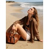 image:imageFlygo Sheer Tops for Women See Through Shiny Button Down Shirts Sexy Long Sleeve Loose Collared Blouse Top for Going OutBrown