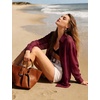image:imageFlygo Sheer Tops for Women See Through Shiny Button Down Shirts Sexy Long Sleeve Loose Collared Blouse Top for Going OutBurgundy