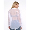 image:imageFlygo Sheer Tops for Women See Through Shiny Button Down Shirts Sexy Long Sleeve Loose Collared Blouse Top for Going OutWhite