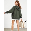 image:imageFlygo Women and Men Zip Up Hoodies 100 Cotton Oversized  Breathable brushed cotton fabric baggy Y2K silhouette zipper hoodie with pockets casual skate amp commute outerwearArmygreen
