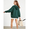 image:imageFlygo Women and Men Zip Up Hoodies 100 Cotton Oversized  Breathable brushed cotton fabric baggy Y2K silhouette zipper hoodie with pockets casual skate amp commute outerwearDarkgreen