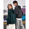 image:imageFlygo Women and Men Zip Up Hoodies 100 Cotton Oversized  Breathable brushed cotton fabric baggy Y2K silhouette zipper hoodie with pockets casual skate amp commute outerwearDarkgreen