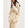 image:imageFlygo Womens Fleece 2 Piece Outfits Lounge Hoodie Sweatsuits Sets Oversized Sweatshirt Baggy Sweatpants Set WPocketsBeigeS