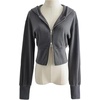 image:imageFlygo Womens Zip Up Hoodies Long Sleeve Cropped Tops Full Zipper Sweatshirt CardiganGrey