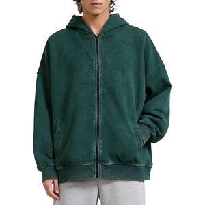image:imageFlygo Women and Men Zip Up Hoodies 100 Cotton Oversized  Breathable brushed cotton fabric baggy Y2K silhouette zipper hoodie with pockets casual skate amp commute outerwearDarkgreen