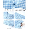 image:imageFlygo Girls Clothing Sets Gingham Ruffle Cotton 2 Piece Outfits Kids Short Sleeve Button Down Top Pants Set Cute Plaid OutfitBlue