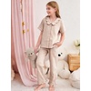 image:imageFlygo Girls Clothing Sets Gingham Ruffle Cotton 2 Piece Outfits Kids Short Sleeve Button Down Top Pants Set Cute Plaid OutfitBrown