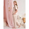 image:imageFlygo Girls Clothing Sets Gingham Ruffle Cotton 2 Piece Outfits Kids Short Sleeve Button Down Top Pants Set Cute Plaid OutfitBrown