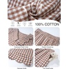 image:imageFlygo Girls Clothing Sets Gingham Ruffle Cotton 2 Piece Outfits Kids Short Sleeve Button Down Top Pants Set Cute Plaid OutfitBrown