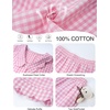 image:imageFlygo Girls Clothing Sets Gingham Ruffle Cotton 2 Piece Outfits Kids Short Sleeve Button Down Top Pants Set Cute Plaid OutfitPink