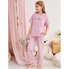 image:imageFlygo Girls Clothing Sets Gingham Ruffle Cotton 2 Piece Outfits Kids Short Sleeve Button Down Top Pants Set Cute Plaid OutfitPink